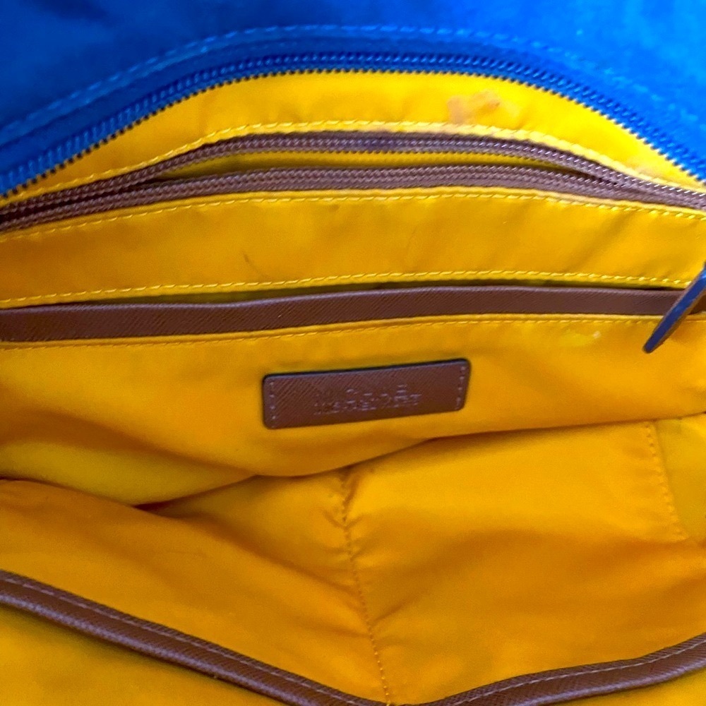 Michael Kors Kempton Blue Brown Nylon Tote Bag front zip Pockets Shoulder
C - Picture 7 of 10